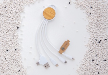 Logotrade reklaamtoote foto: RCS taaskasutatud plastist Ontario 6-in-1 ümmargune kaabel